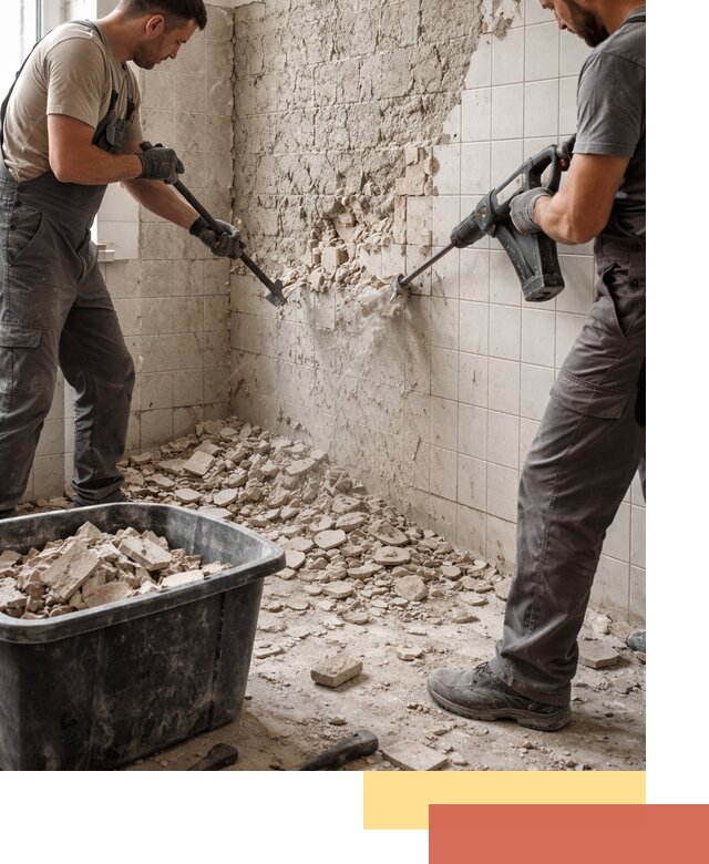 Демонтаж плитки со стен в Коломне быстро и аккуратно