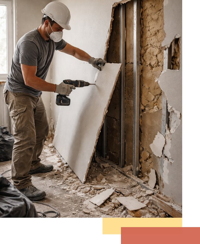 Демонтаж гипсокартона со стен в Коломне качественно и быстро