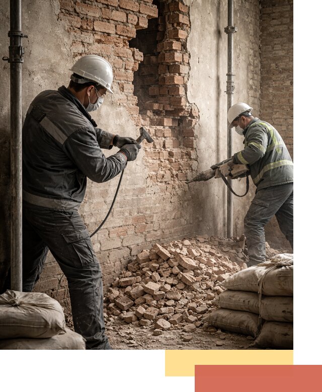 Демонтаж кирпичных стен в Коломне быстро и безопасно