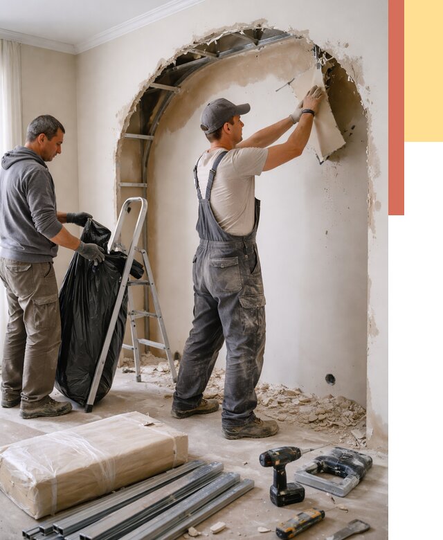 Демонтаж арки из гипсокартона в Коломне от 3549 руб. — услуги под ключ | ОТДЕЛОЧНИК-Клм