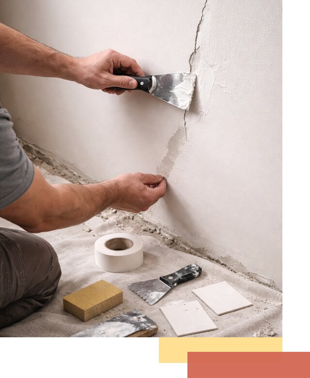 Заделка трещин и сколов в стенах и потолках в Коломне