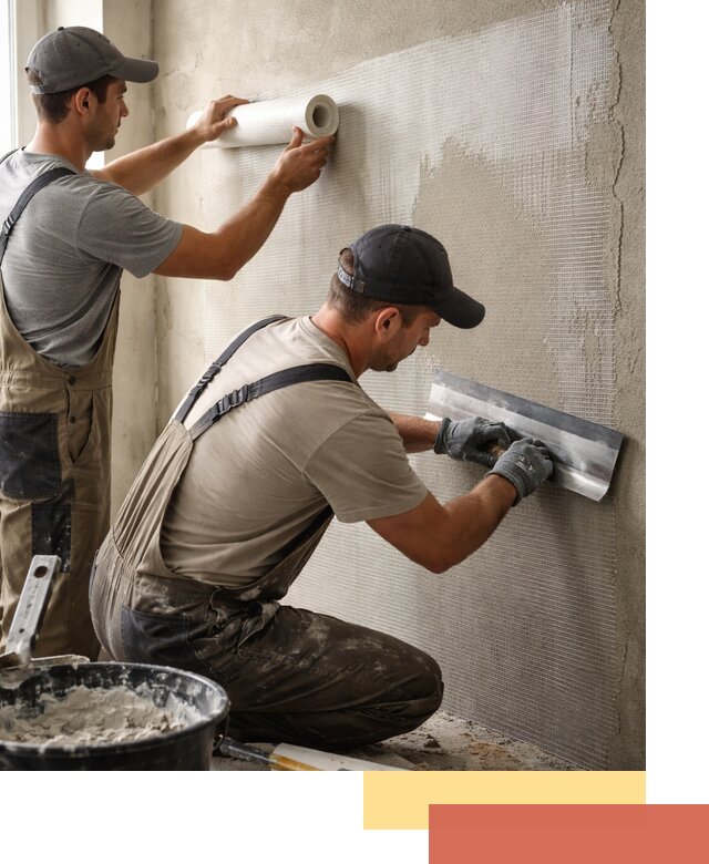 Армирование стен стеклосеткой в Коломне для прочной отделки