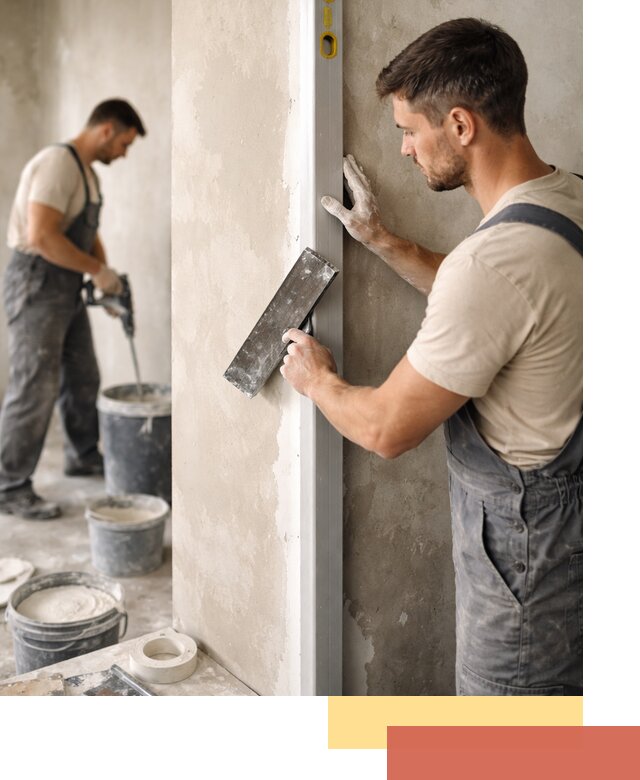 Выведение углов стен в Коломне: монтаж и оштукатуривание