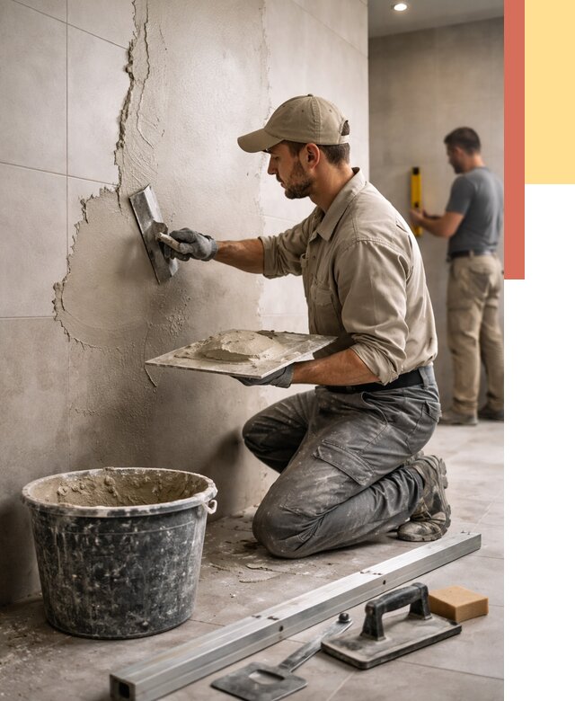 Штукатурка стен в ванной в Коломне от 4563 руб./м² — выравнивание под ключ | ОТДЕЛОЧНИК-Клм