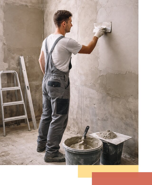 Штукатурка стен в ванной под ключ в Коломне