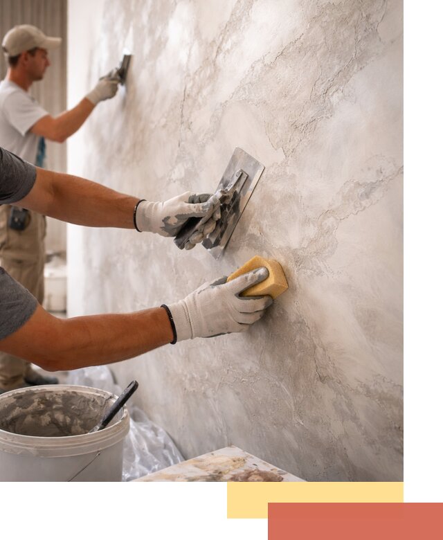 Декоративная штукатурка под мрамор в Коломне для стен и потолков