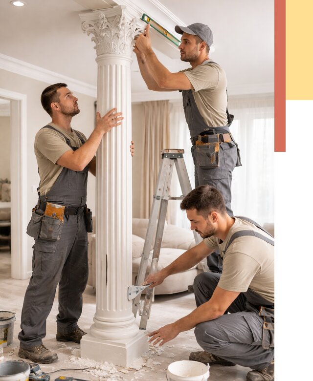 Установка декоративных колонн в Коломне от 12167 руб. под ключ | ОТДЕЛОЧНИК-Клм