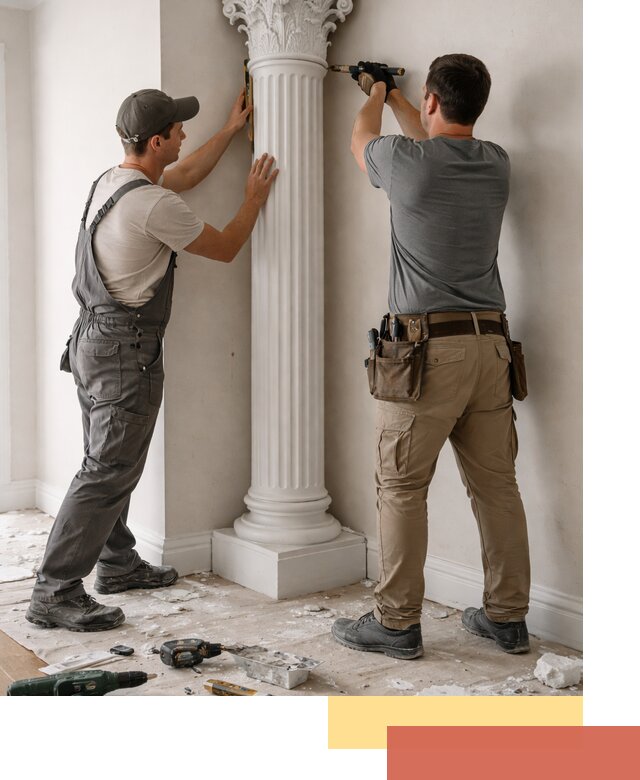 Установка декоративных колонн в Коломне под ключ