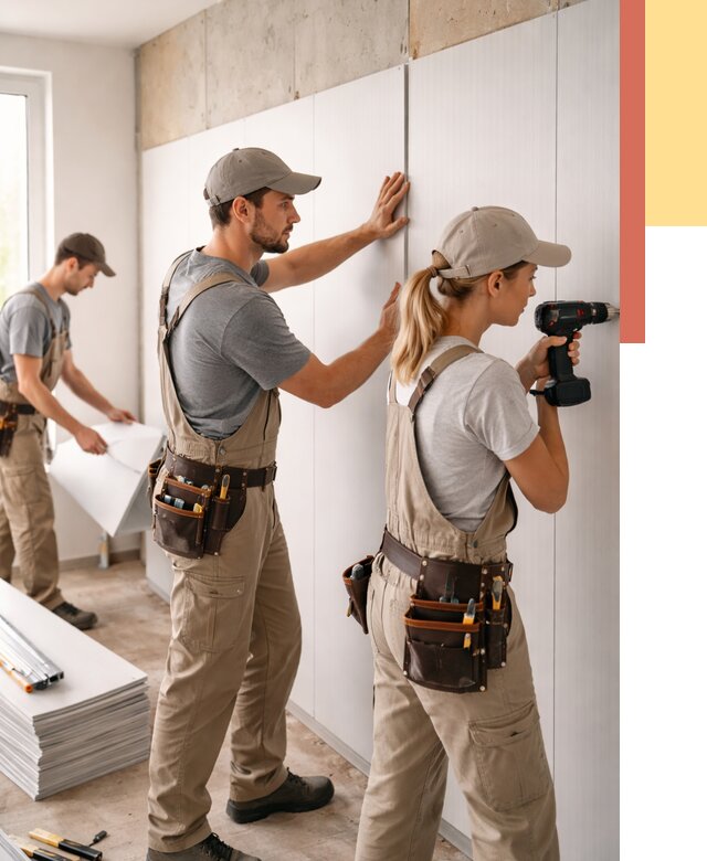 Монтаж ПВХ панелей на стены в Коломне от 456 руб/м2 — быстро и недорого | ОТДЕЛОЧНИК-Клм