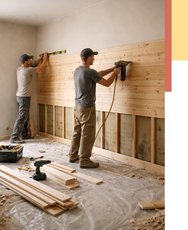 Монтаж деревянной вагонки на стены в Коломне от 7604 руб. | Услуги монтажа вагонки | ОТДЕЛОЧНИК-Клм