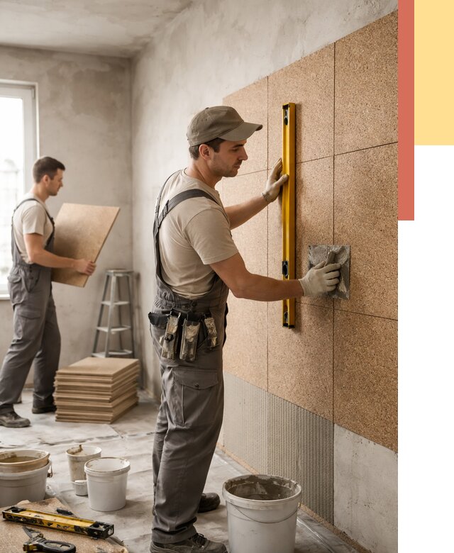 Монтаж пробковых панелей на стены в Коломне от 3549 руб. — ОТДЕЛОЧНИК-Клм