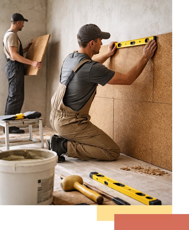 Монтаж пробковых панелей на стены в Коломне быстро и качественно