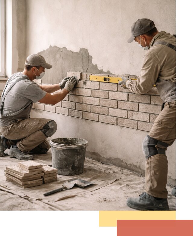 Монтаж декоративного кирпича профессионально в Коломне