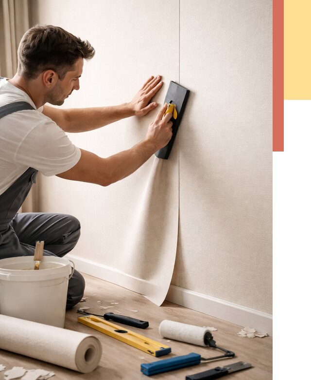 Поклейка виниловых обоев в Коломне от 4563 руб. | Быстро и недорого — ОТДЕЛОЧНИК-Клм