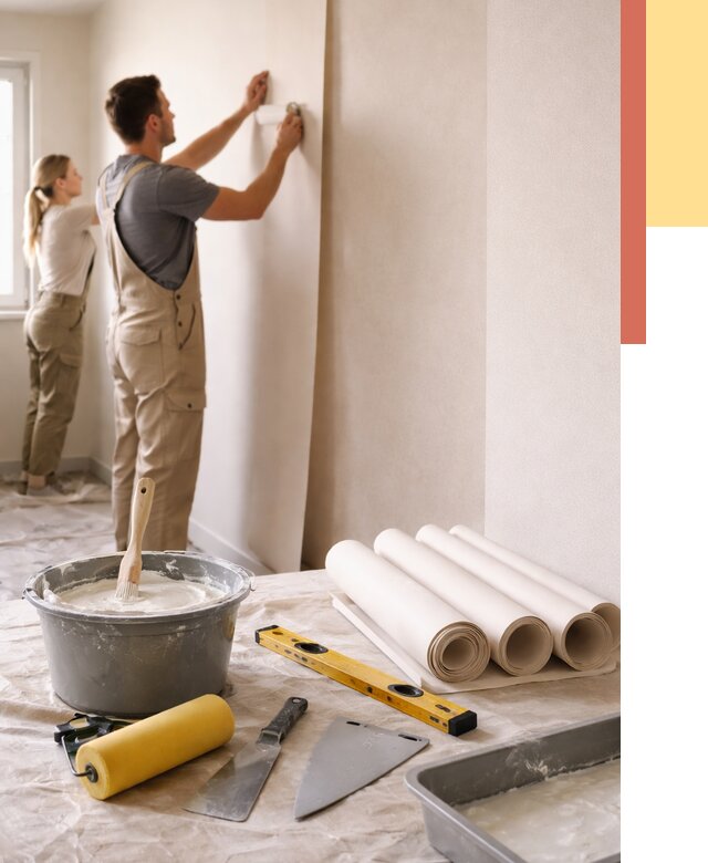 Поклейка бумажных обоев в Коломне от 5576 руб./м2 — быстро и недорого | ОТДЕЛОЧНИК-Клм