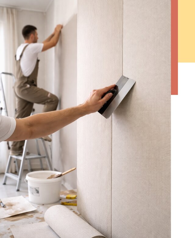 Поклейка текстильных обоев в Коломне от 4563 руб. под ключ | ОТДЕЛОЧНИК-Клм