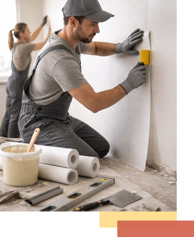 Поклейка стеклообоев профессионально в Коломне