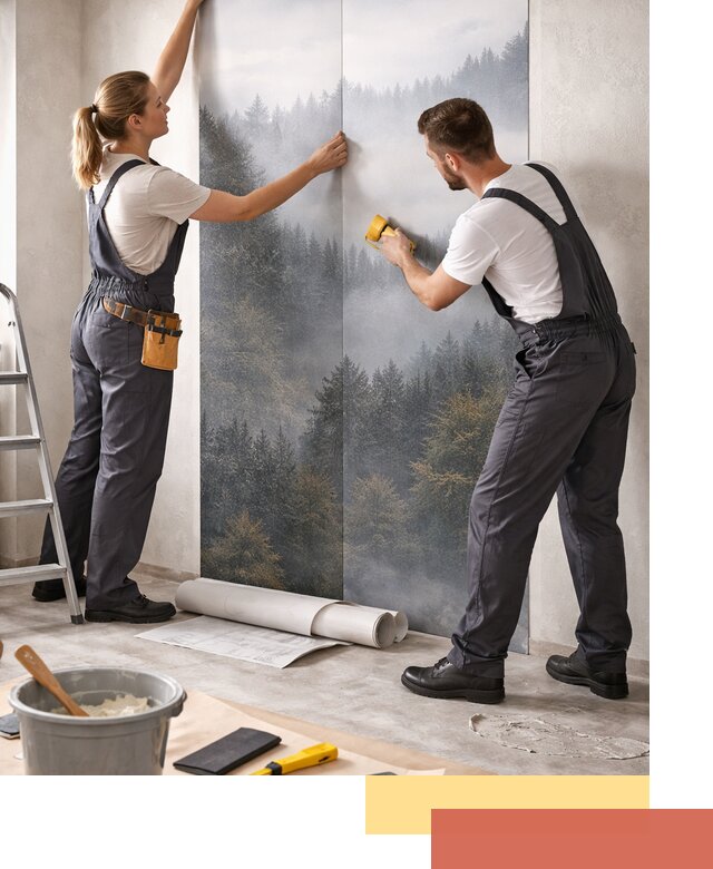 Поклейка фотообоев профессионально в Коломне под ключ