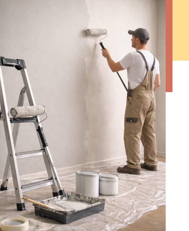 Покраска стен латексной краской в Коломне от 4563 руб. за м2 | ОТДЕЛОЧНИК-Клм