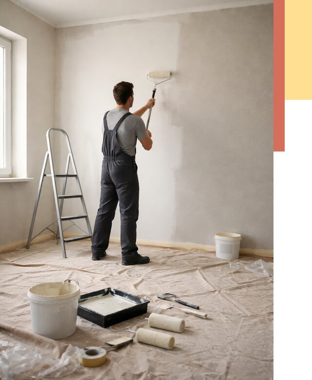 Покраска стен моющейся краской в Коломне от 355 руб./м² — быстро и недорого | ОТДЕЛОЧНИК-Клм