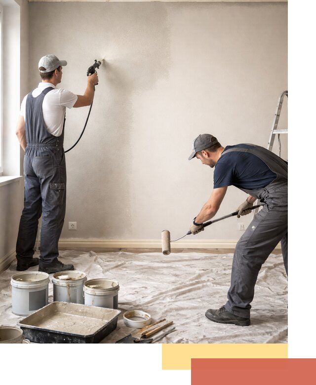 Покраска стен моющейся краской и защита поверхностей в Коломне