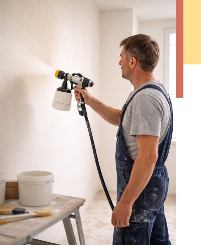 Покраска стен краскопультом в Коломне от 7604 руб. — механизированная покраска | ОТДЕЛОЧНИК-Клм