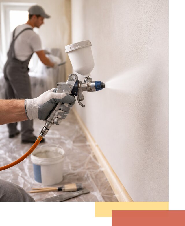 Покраска стен краскопультом в Коломне быстро и качественно