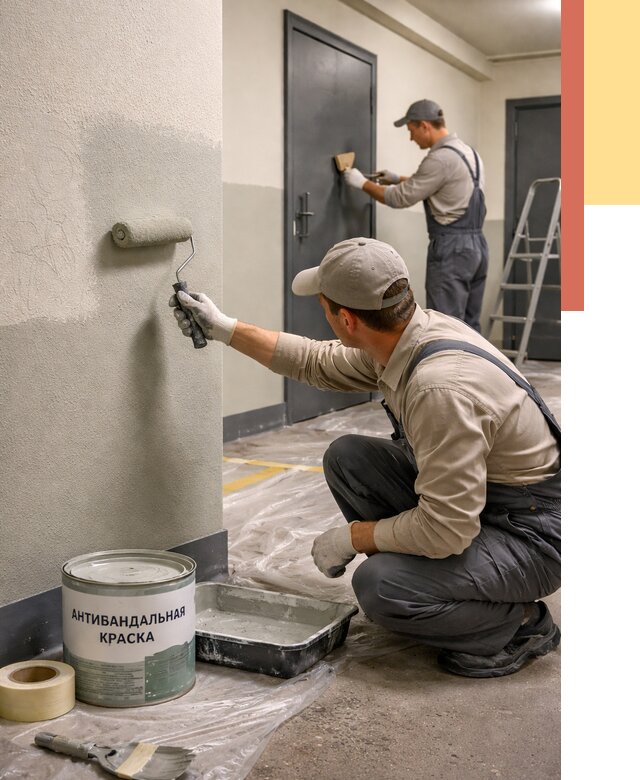 Покраска стен антивандальной краской в Коломне от 4563 руб./м² под ключ | ОТДЕЛОЧНИК-Клм
