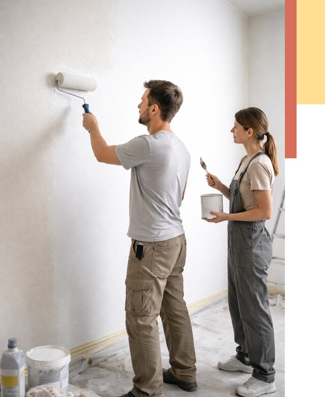 Окраска стен по стеклохолсту в Коломне от 4563 руб/м² под ключ | ОТДЕЛОЧНИК-Клм