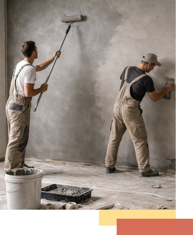 Покраска стен под бетон в Коломне профессионально и недорого