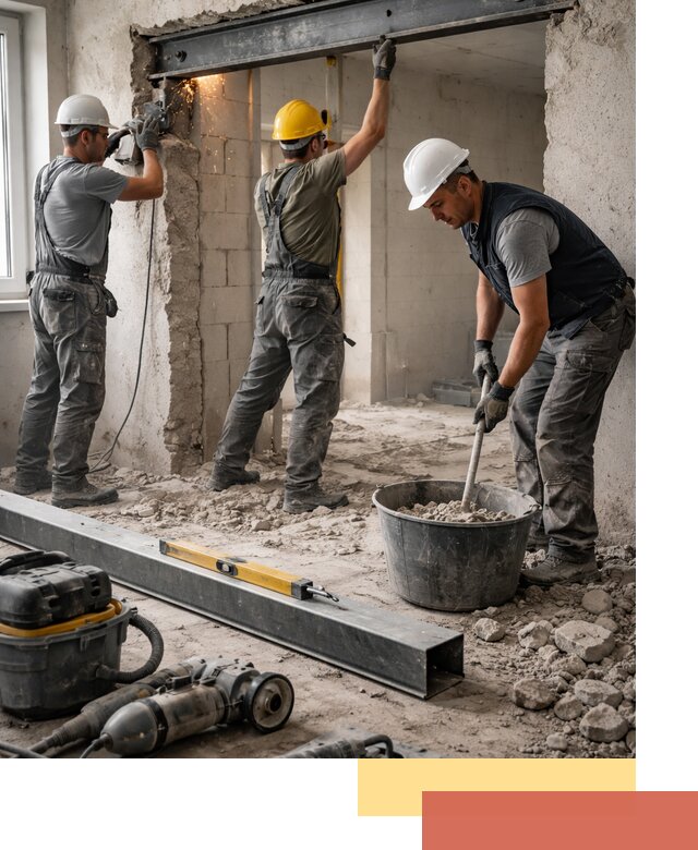 Создание проемов в стенах и несущих конструкциях в Коломне