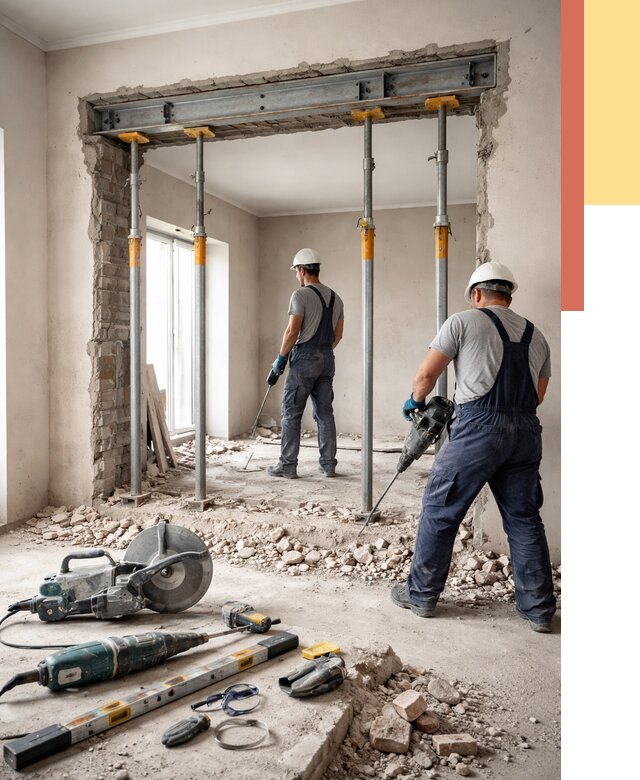 Прорезка проема в стене в Коломне от 4563 руб. — быстро и недорого | ОТДЕЛОЧНИК-Клм