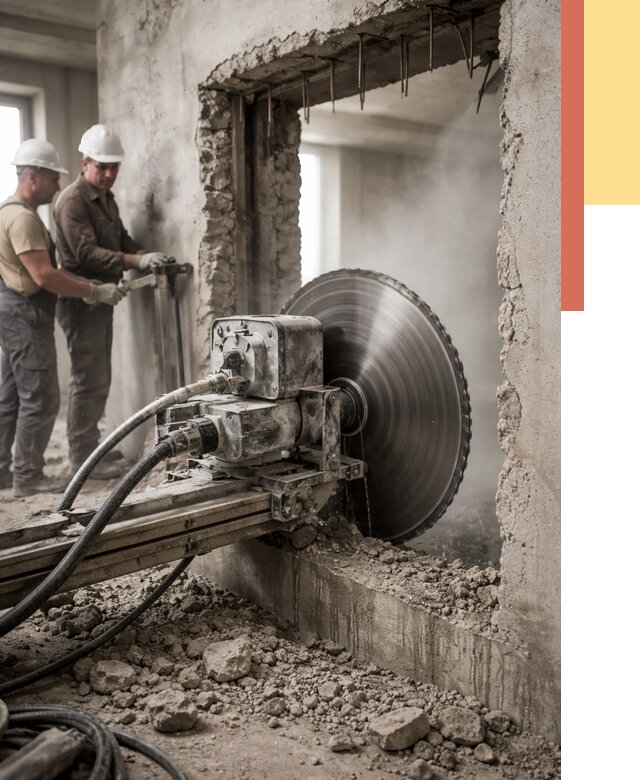 Алмазная резка проемов в Коломне от 4563 руб. быстро и недорого | ОТДЕЛОЧНИК-Клм