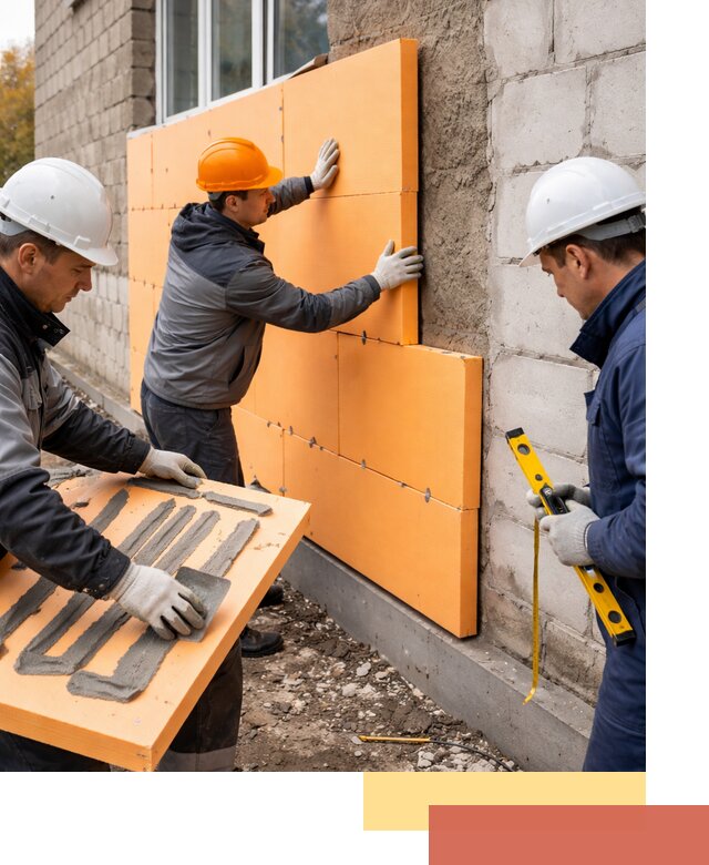 Утепление фасада пеноплексом под ключ в Коломне