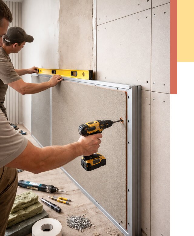 Шумоизоляция стен панелями ЗИПС в Коломне от 2231 руб./м² под ключ | ОТДЕЛОЧНИК-Клм