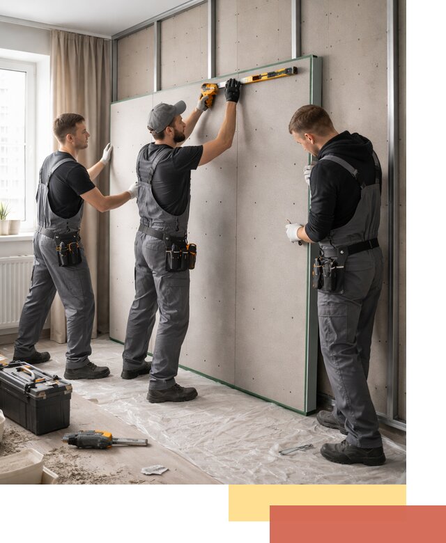 Шумоизоляция стен панелями ЗИПС в Коломне для жилых и коммерческих помещений