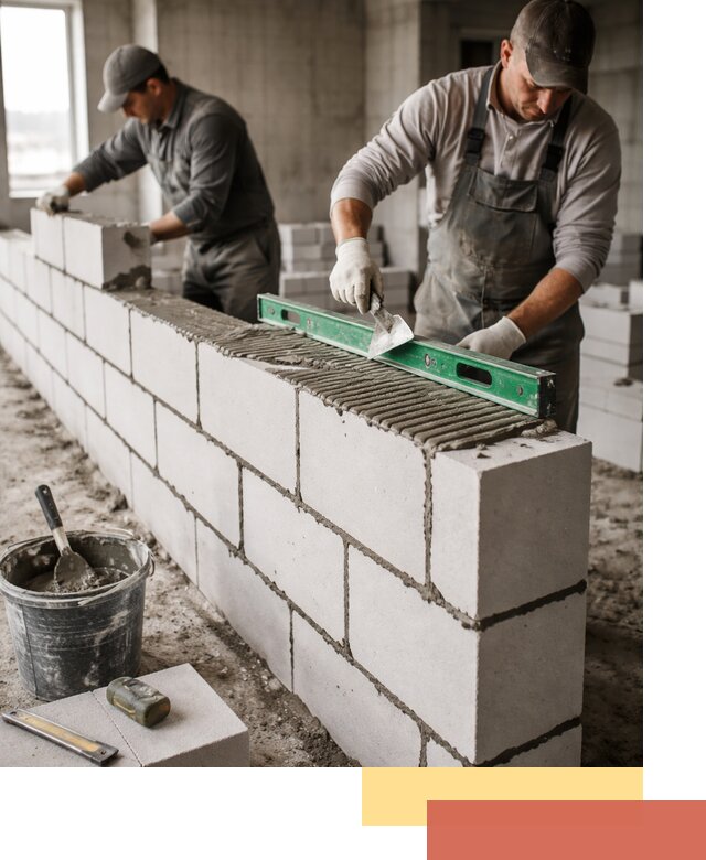Кладка перегородок из газобетона в Коломне быстро и качественно