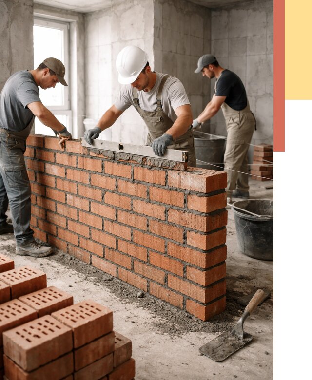 Кладка перегородок из кирпича в Коломне от 3549 руб. за м² | ОТДЕЛОЧНИК-Клм