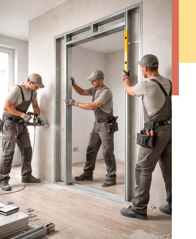 Устройство дверного проема в перегородке в Коломне от 4563 руб. под ключ | ОТДЕЛОЧНИК-Клм