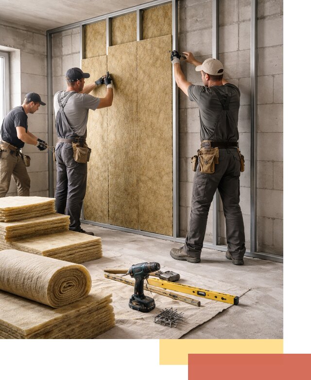 Шумоизоляция перегородок из блоков в Коломне — монтаж и защита шумоизоляцией