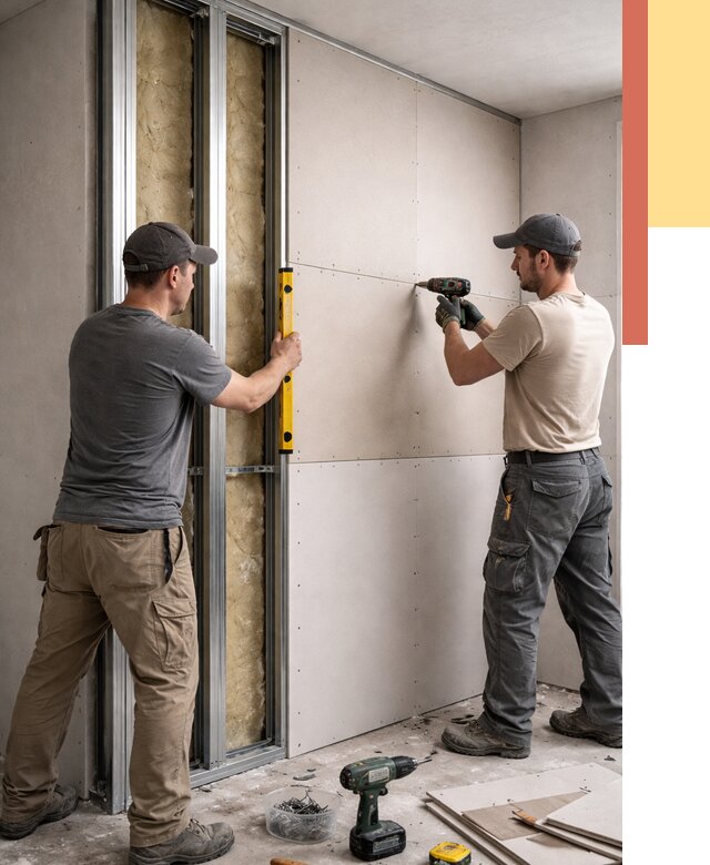 Монтаж двухслойной перегородки из гипсокартона в Коломне от 1470 руб. | ОТДЕЛОЧНИК-Клм