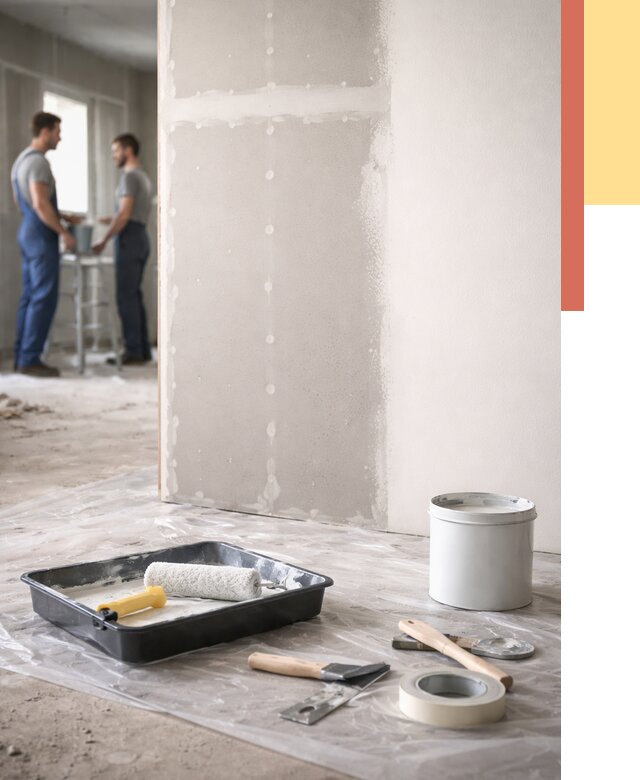 Покраска перегородок из гипсокартона в Коломне от 4563 руб. под ключ | ОТДЕЛОЧНИК-Клм