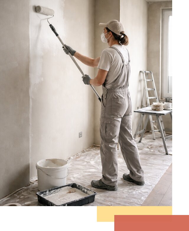 Покраска перегородок из гипсокартона в Коломне качественно и недорого