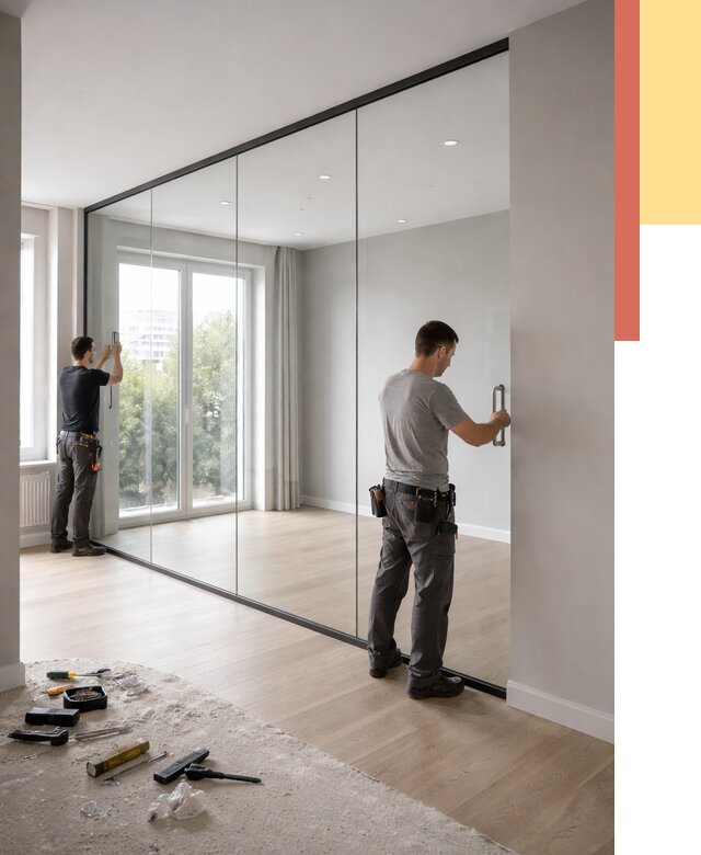 Изготовление стеклянных перегородок в Коломне от 12522 руб. под ключ | ОТДЕЛОЧНИК-Клм