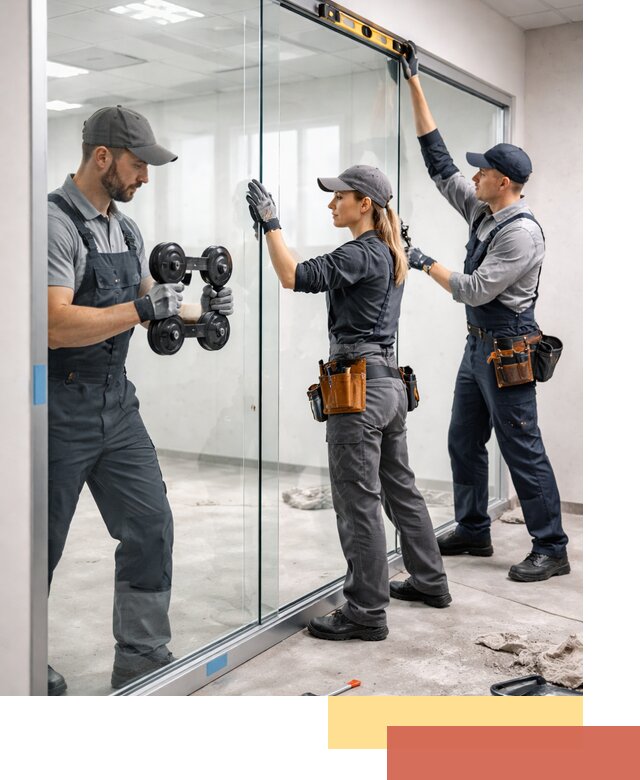 Профессиональный монтаж стеклянных перегородок в Коломне