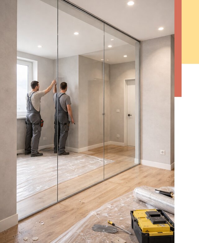 Безрамные стеклянные перегородки в Коломне — монтаж от 9632 руб. | ОТДЕЛОЧНИК-Клм