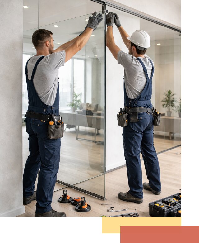 Безрамные стеклянные перегородки под ключ в Коломне