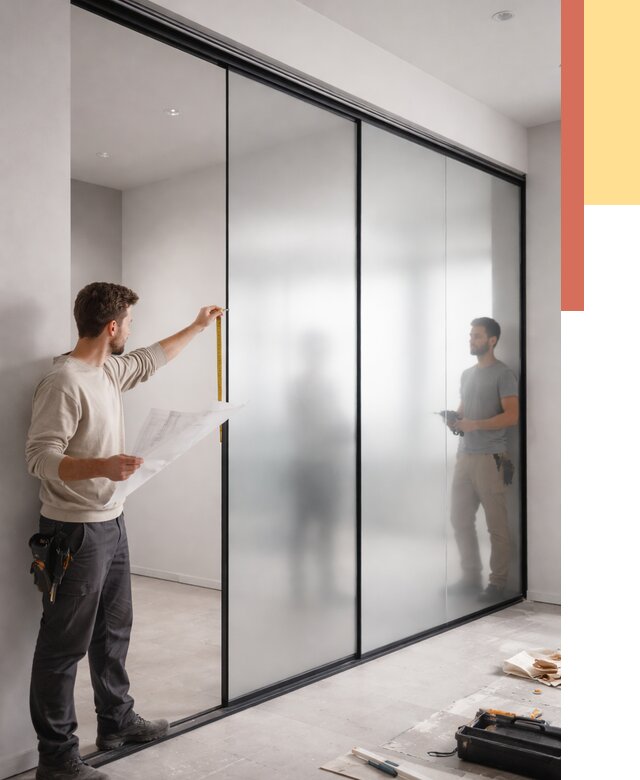 Матовые стеклянные перегородки в Коломне от 8618 руб. — монтаж и установка | ОТДЕЛОЧНИК-Клм