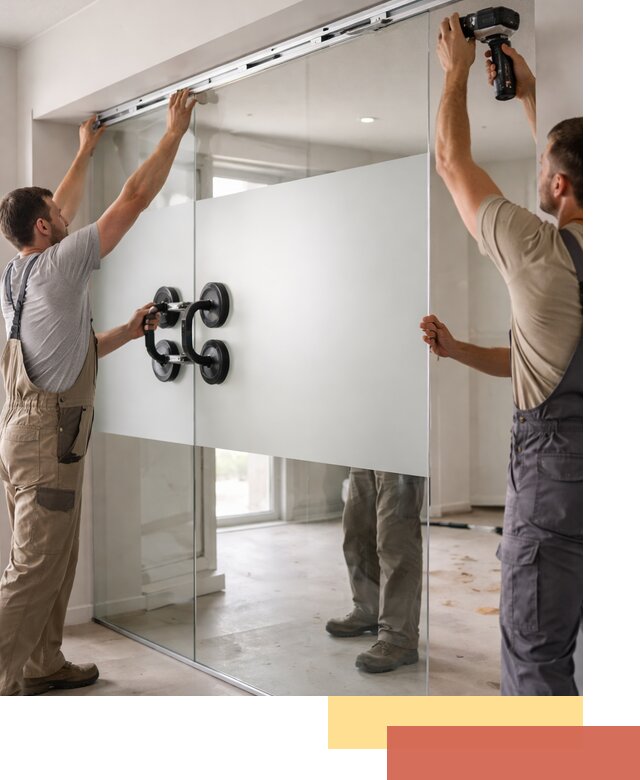 Матовые стеклянные перегородки под ключ в Коломне