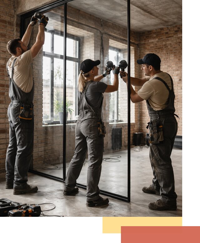 Стеклянные перегородки лофт — изготовление и монтаж в Коломне